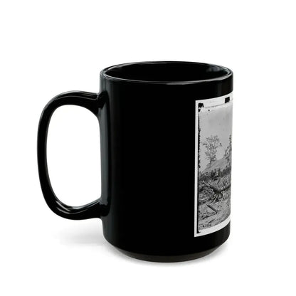 Atlanta, Ga. Chevaux-De-Frise On Marietta Street; Photographic Wagons And Darkroom Beyond (U.S. Civil War) Black Coffee Mug - Go Mug Yourself
