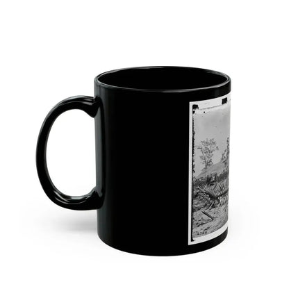 Atlanta, Ga. Chevaux-De-Frise On Marietta Street; Photographic Wagons And Darkroom Beyond (U.S. Civil War) Black Coffee Mug - Go Mug Yourself