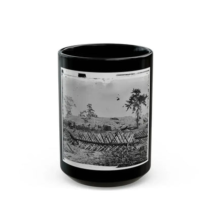 Atlanta, Ga. Chevaux-De-Frise On Marietta Street; Photographic Wagons And Darkroom Beyond (U.S. Civil War) Black Coffee Mug - Go Mug Yourself