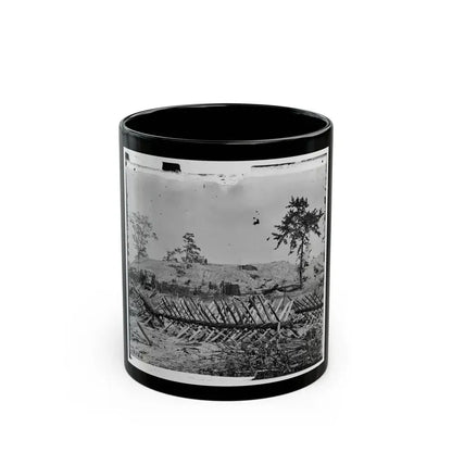 Atlanta, Ga. Chevaux-De-Frise On Marietta Street; Photographic Wagons And Darkroom Beyond (U.S. Civil War) Black Coffee Mug - Go Mug Yourself