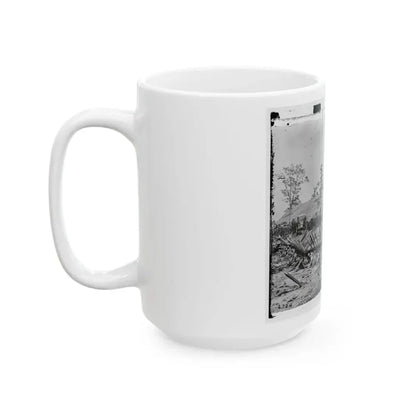 Atlanta, Ga. Chevaux-De-Frise On Marietta Street; Photographic Wagons And Darkroom Beyond (U.S. Civil War) White Coffee Mug - Go Mug Yourself