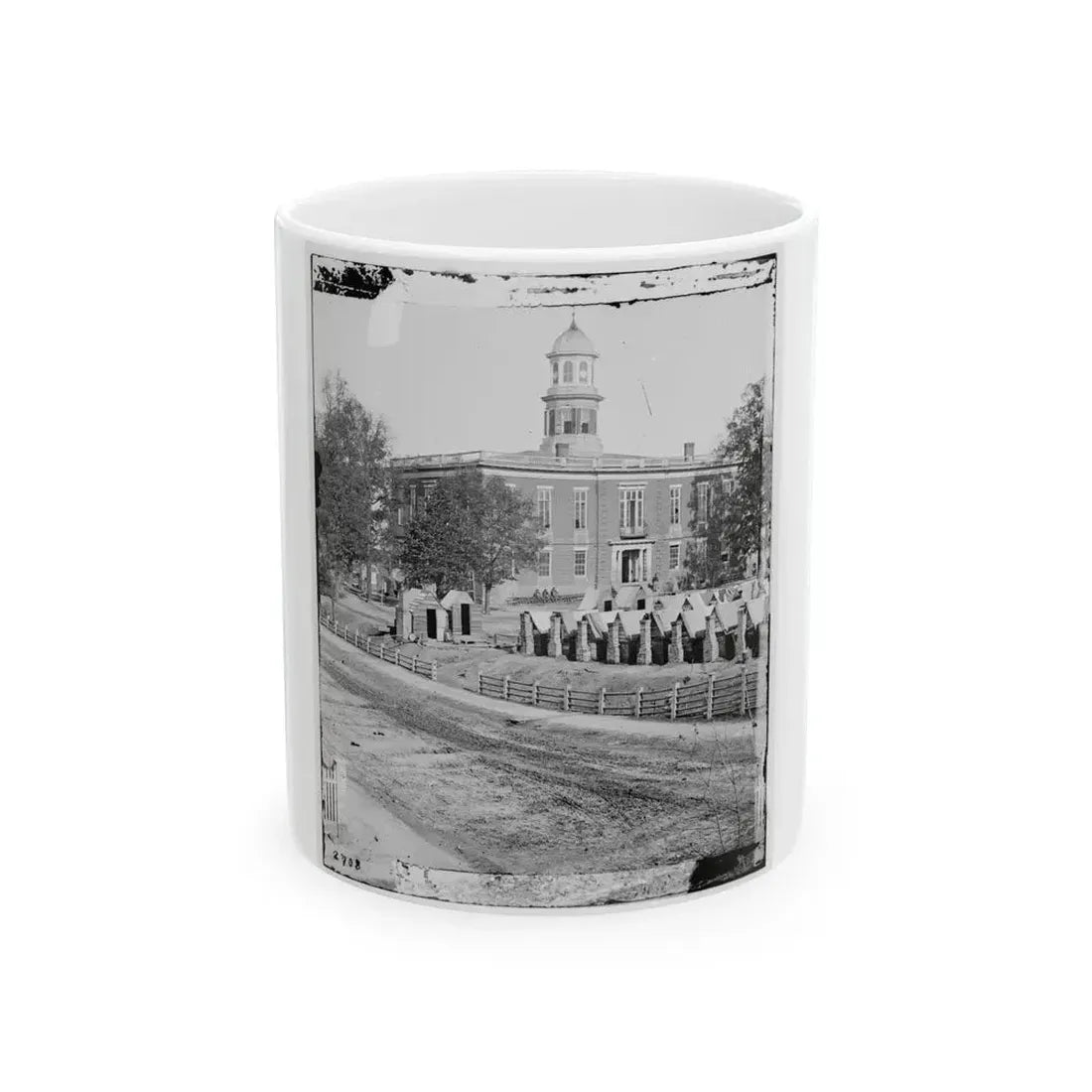 Atlanta, Ga. City Hall; Camp Of 2d Massachusetts Infantry On The Grounds (U.S. Civil War) White Coffee Mug 11oz - Go Mug Yourself