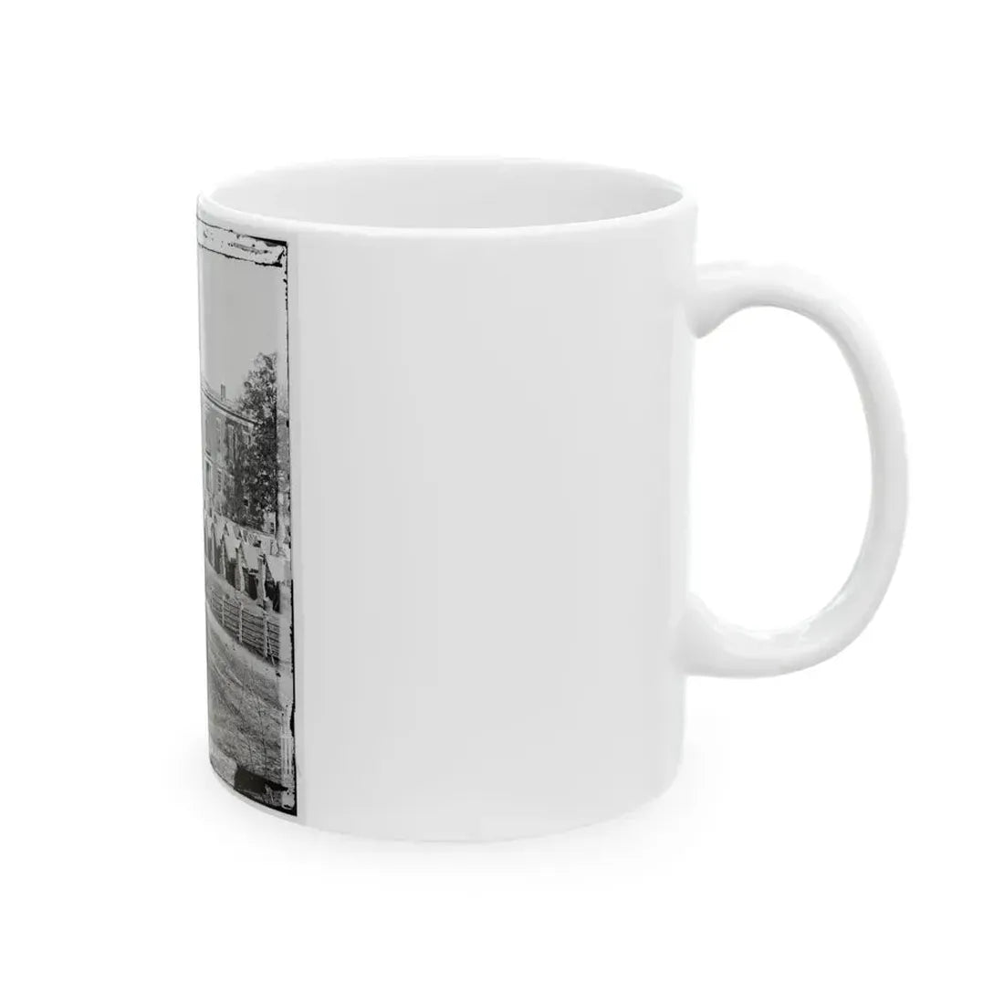 Atlanta, Ga. City Hall; Camp Of 2d Massachusetts Infantry On The Grounds (U.S. Civil War) White Coffee Mug - Go Mug Yourself