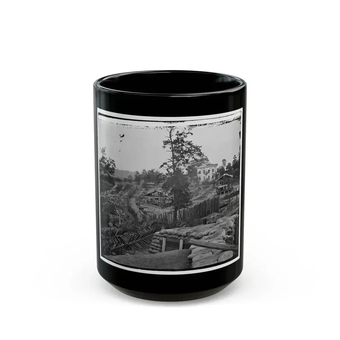 Atlanta, Ga. Confederate Palisades And Chevaux-De-Frise Near Potter House (U.S. Civil War) Black Coffee Mug 15oz - Go Mug Yourself