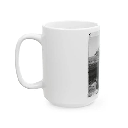 Atlanta, Ga. Federal Soldiers By Gun In Captured Fort (U.S. Civil War) White Coffee Mug - Go Mug Yourself