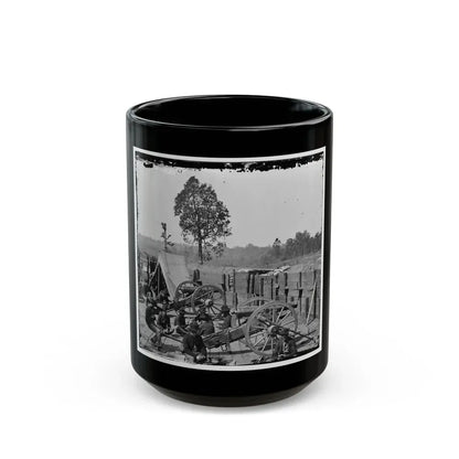 Atlanta, Ga. Federal Soldiers Relaxing By Guns Of Captured Fort (U.S. Civil War) Black Coffee Mug 15oz - Go Mug Yourself