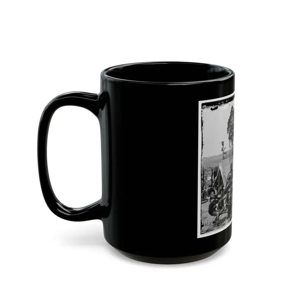 Atlanta, Ga. Federal Soldiers Relaxing By Guns Of Captured Fort (U.S. Civil War) Black Coffee Mug - Go Mug Yourself