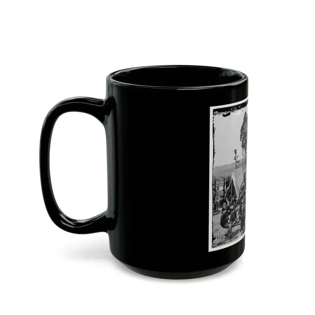 Atlanta, Ga. Federal Soldiers Relaxing By Guns Of Captured Fort (U.S. Civil War) Black Coffee Mug - Go Mug Yourself