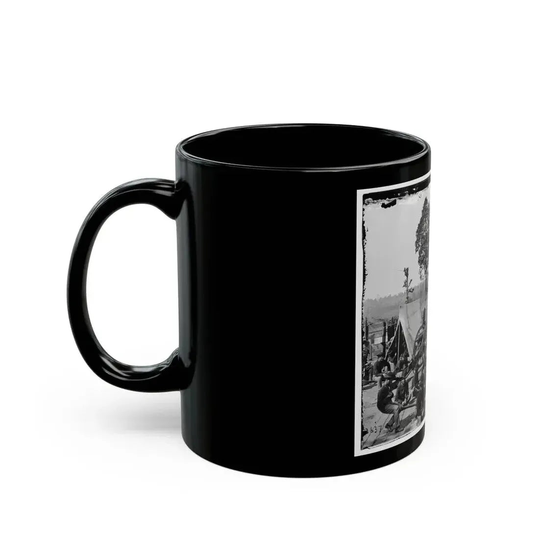 Atlanta, Ga. Federal Soldiers Relaxing By Guns Of Captured Fort (U.S. Civil War) Black Coffee Mug - Go Mug Yourself