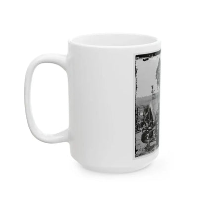 Atlanta, Ga. Federal Soldiers Relaxing By Guns Of Captured Fort (U.S. Civil War) White Coffee Mug - Go Mug Yourself