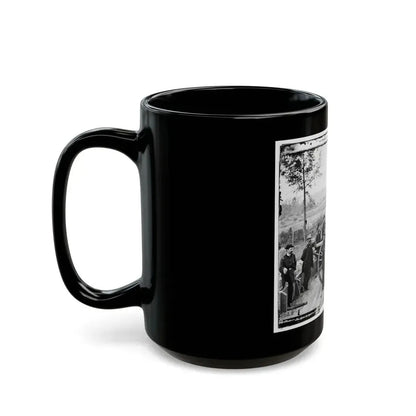 Atlanta, Ga. Gen. William T. Sherman, Leaning On Breach Of Gun, And Staff At Federal Fort No. 7 (U.S. Civil War) Black Coffee Mug - Go Mug Yourself