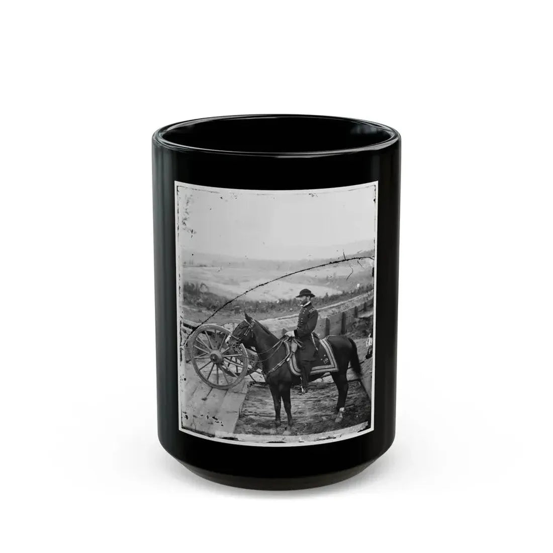 Atlanta, Ga. Gen. William T. Sherman On Horseback At Federal Fort No. 7 (U.S. Civil War) Black Coffee Mug 15oz - Go Mug Yourself