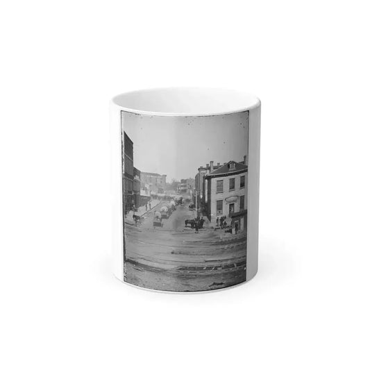 Atlanta, Ga. Northward View Across the Tracks on Whitehall Street, With Wagon Train (U.S. Civil War) Color Changing Coffee Mug 11oz Default Title 11oz - Go Mug Yourself