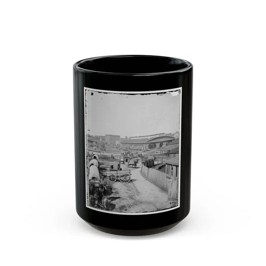 Atlanta, Ga. Railroad Depot; A Nearer View (U.S. Civil War) Black Coffee Mug 15oz - Go Mug Yourself