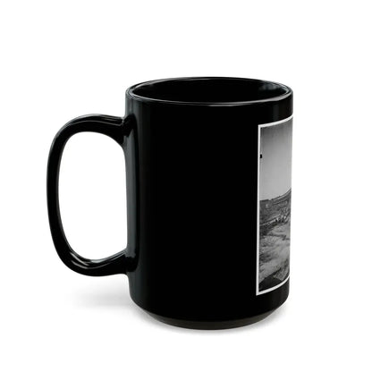 Atlanta, Ga. Railroad Depot And Yard; Trout House And Masonic Hall In Background (U.S. Civil War) Black Coffee Mug - Go Mug Yourself