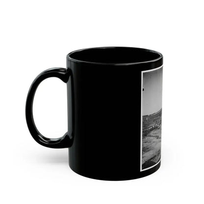 Atlanta, Ga. Railroad Depot And Yard; Trout House And Masonic Hall In Background (U.S. Civil War) Black Coffee Mug - Go Mug Yourself