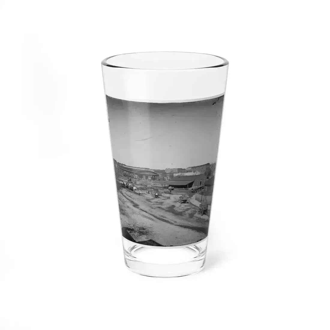 Atlanta, Ga. Railroad Depot And Yard; Trout House And Masonic Hall In Background (U.S. Civil War) Pint Glass 16oz 16oz - Go Mug Yourself