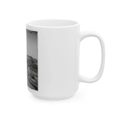 Atlanta, Ga. Railroad Depot And Yard; Trout House And Masonic Hall In Background (U.S. Civil War) White Coffee Mug - Go Mug Yourself
