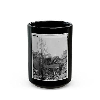 Atlanta, Ga. Ruins Of Depot, Blown Up On Sherman's Departure (U.S. Civil War) Black Coffee Mug 15oz - Go Mug Yourself