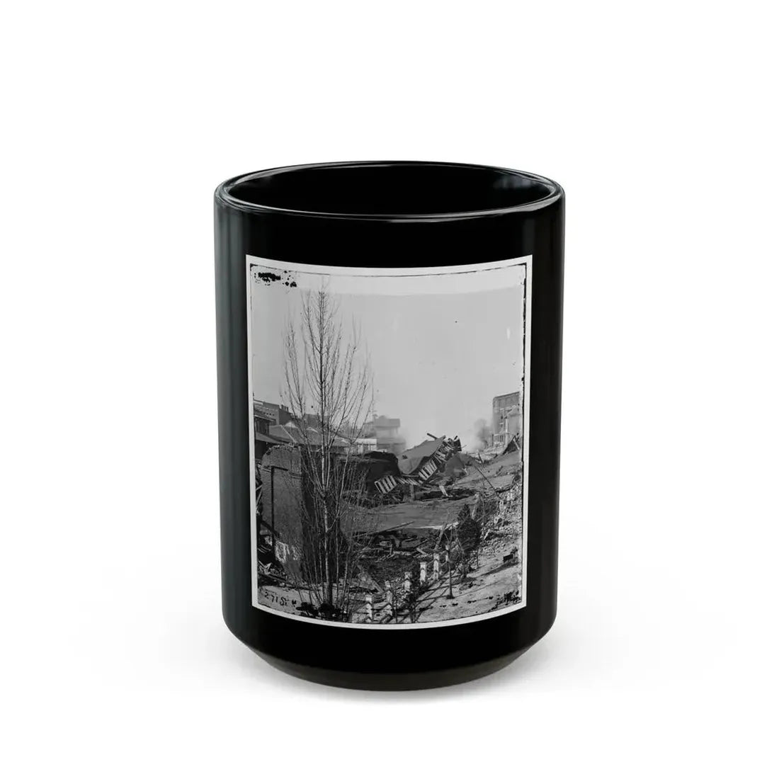Atlanta, Ga. Ruins Of Depot, Blown Up On Sherman's Departure (U.S. Civil War) Black Coffee Mug - Go Mug Yourself