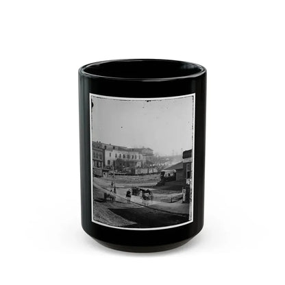 Atlanta, Ga. Soldiers On Boxcars At Railroad Depot (U.S. Civil War) Black Coffee Mug 15oz - Go Mug Yourself