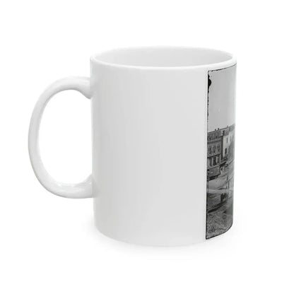 Atlanta, Ga. Soldiers On Boxcars At Railroad Depot (U.S. Civil War) White Coffee Mug - Go Mug Yourself