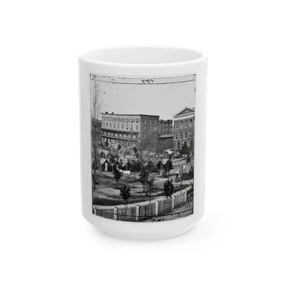 Atlanta, Ga. Trout House, Masonic Hall, And Federal Encampment On Decatur Street (U.S. Civil War) White Coffee Mug 15oz - Go Mug Yourself