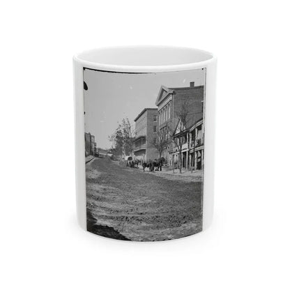 Atlanta, Ga. View On Decatur Street, Showing Trout House And Masonic Hall (U.S. Civil War) White Coffee Mug 11oz - Go Mug Yourself