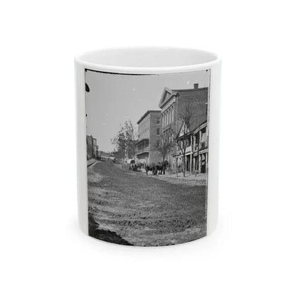 Atlanta, Ga. View On Decatur Street, Showing Trout House And Masonic Hall (U.S. Civil War) White Coffee Mug 11oz - Go Mug Yourself