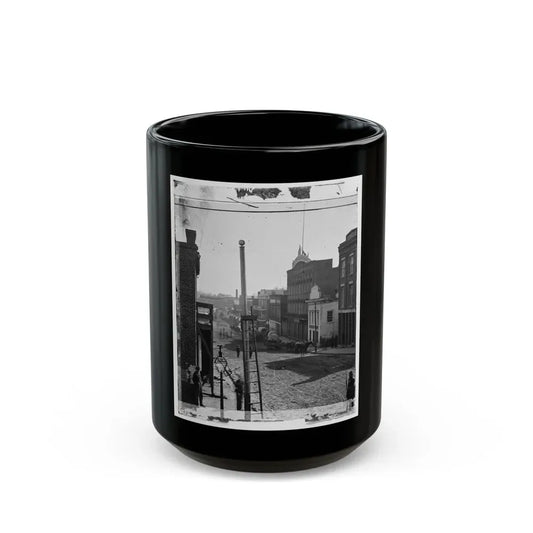 Atlanta, Ga. Wagon Train On Marietta Street (U.S. Civil War) Black Coffee Mug 15oz - Go Mug Yourself