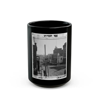Atlanta, Ga. Wagon Train On Marietta Street (U.S. Civil War) Black Coffee Mug 15oz - Go Mug Yourself