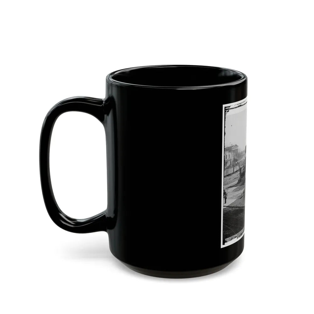 Atlanta, Ga. Atlanta Intelligencer Office By The Railroad Depot (U.S. Civil War) Black Coffee Mug-Go Mug Yourself