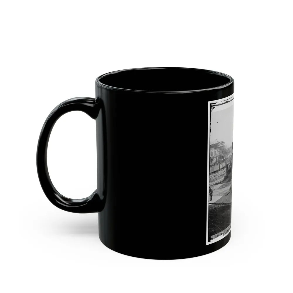 Atlanta, Ga. Atlanta Intelligencer Office By The Railroad Depot (U.S. Civil War) Black Coffee Mug-Go Mug Yourself