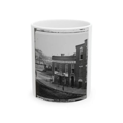 Atlanta, Ga. Atlanta Intelligencer Office By The Railroad Depot (U.S. Civil War) White Coffee Mug-11oz-Go Mug Yourself