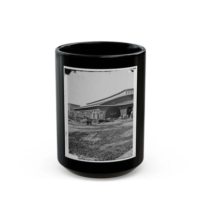 Atlanta, Ga. Boxcars With Refugees At Railroad Depot (U.S. Civil War) Black Coffee Mug-15oz-Go Mug Yourself