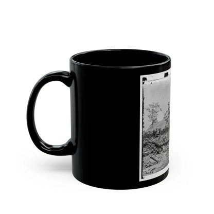 Atlanta, Ga. Chevaux-De-Frise On Marietta Street; Photographic Wagons And Darkroom Beyond (U.S. Civil War) Black Coffee Mug-Go Mug Yourself