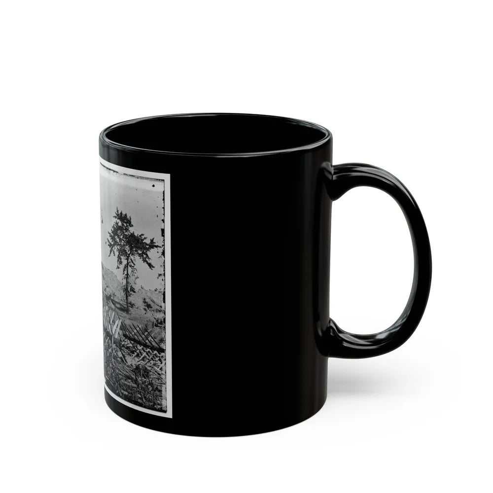 Atlanta, Ga. Chevaux-De-Frise On Marietta Street; Photographic Wagons And Darkroom Beyond (U.S. Civil War) Black Coffee Mug-Go Mug Yourself