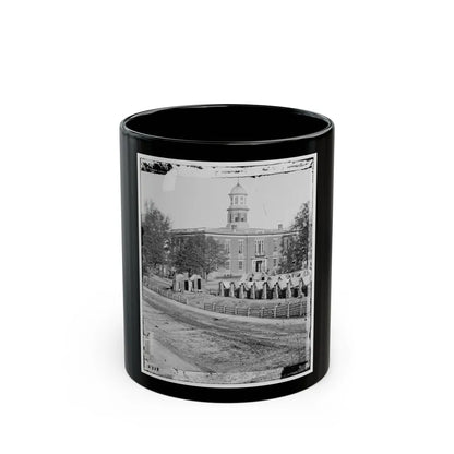 Atlanta, Ga. City Hall; Camp Of 2d Massachusetts Infantry On The Grounds (U.S. Civil War) Black Coffee Mug-11oz-Go Mug Yourself