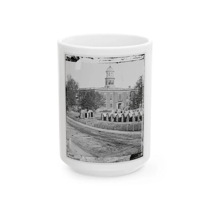 Atlanta, Ga. City Hall; Camp Of 2d Massachusetts Infantry On The Grounds (U.S. Civil War) White Coffee Mug-15oz-Go Mug Yourself