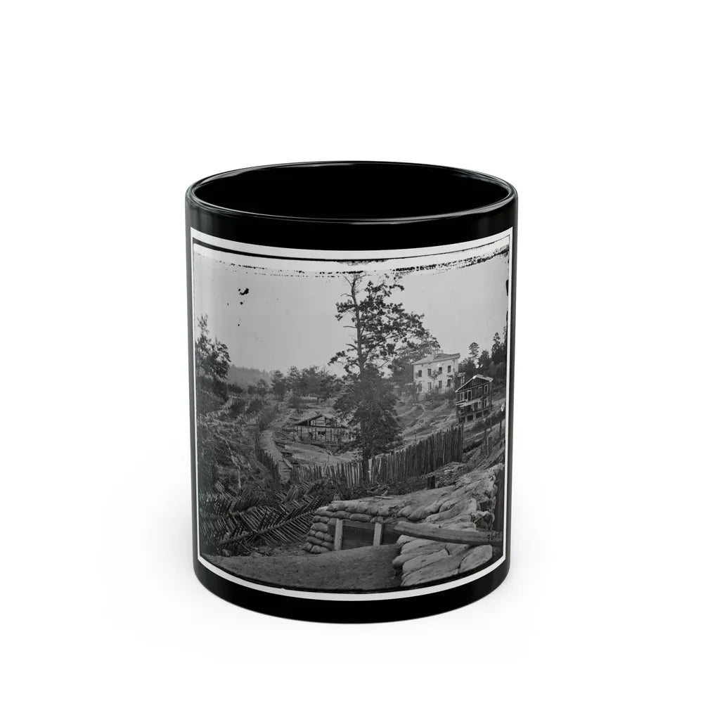 Atlanta, Ga. Confederate Palisades And Chevaux-De-Frise Near Potter House (U.S. Civil War) Black Coffee Mug-11oz-Go Mug Yourself