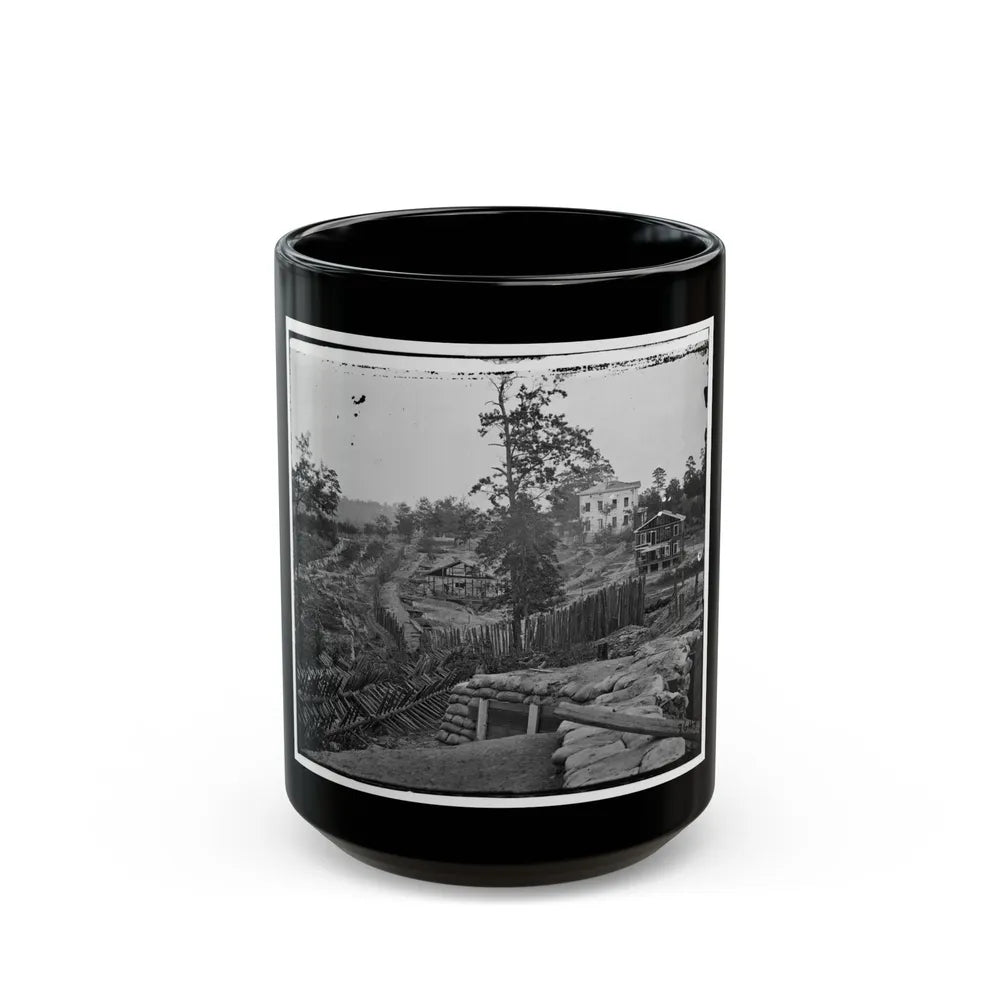 Atlanta, Ga. Confederate Palisades And Chevaux-De-Frise Near Potter House (U.S. Civil War) Black Coffee Mug-15oz-Go Mug Yourself