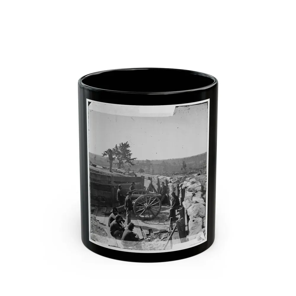 Atlanta, Ga. Federal Soldiers By Gun In Captured Fort (U.S. Civil War) Black Coffee Mug-11oz-Go Mug Yourself