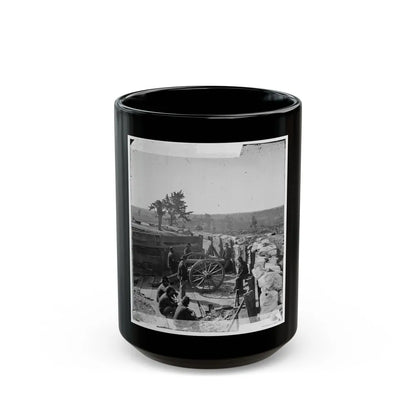 Atlanta, Ga. Federal Soldiers By Gun In Captured Fort (U.S. Civil War) Black Coffee Mug-15oz-Go Mug Yourself