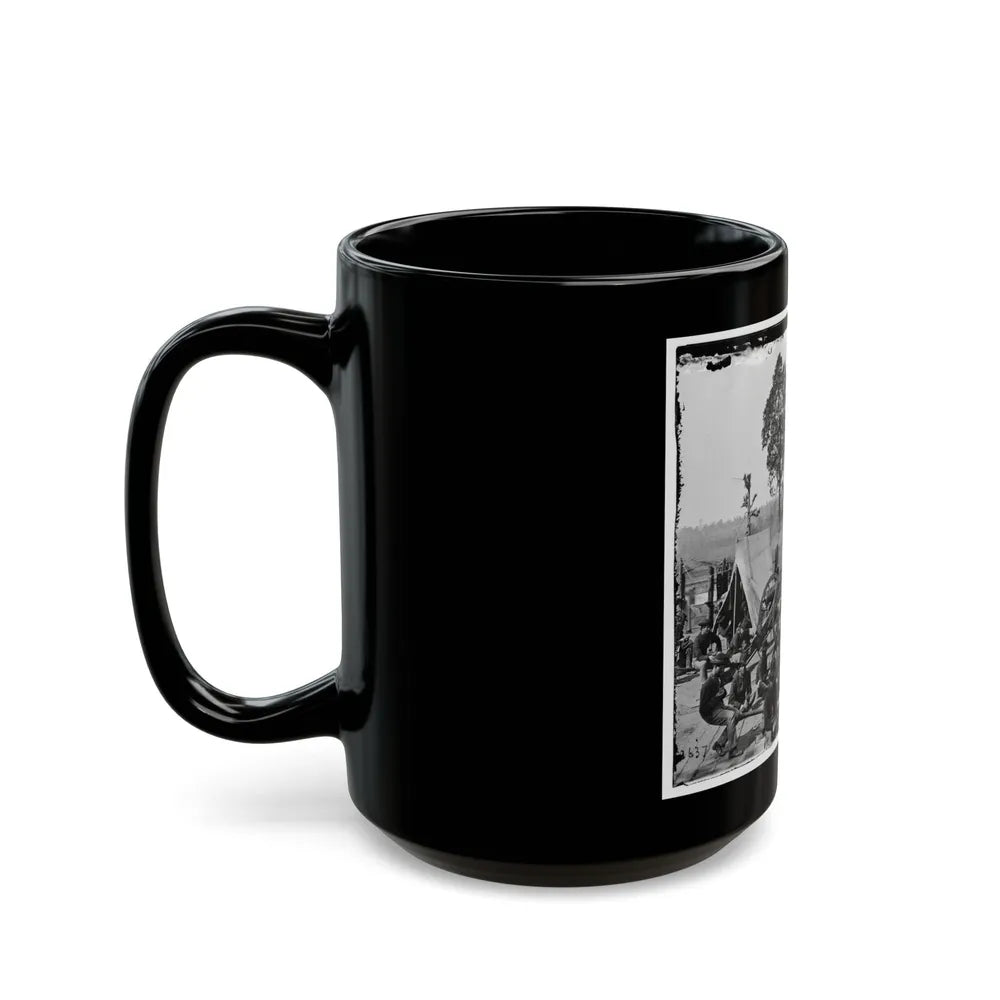 Atlanta, Ga. Federal Soldiers Relaxing By Guns Of Captured Fort (U.S. Civil War) Black Coffee Mug-Go Mug Yourself