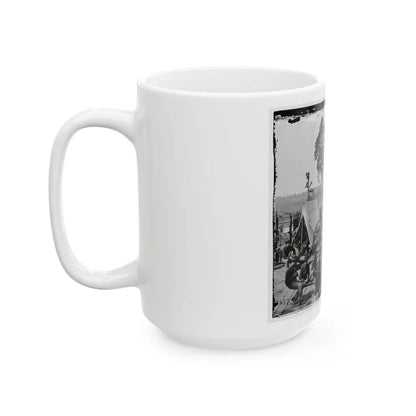 Atlanta, Ga. Federal Soldiers Relaxing By Guns Of Captured Fort (U.S. Civil War) White Coffee Mug-Go Mug Yourself