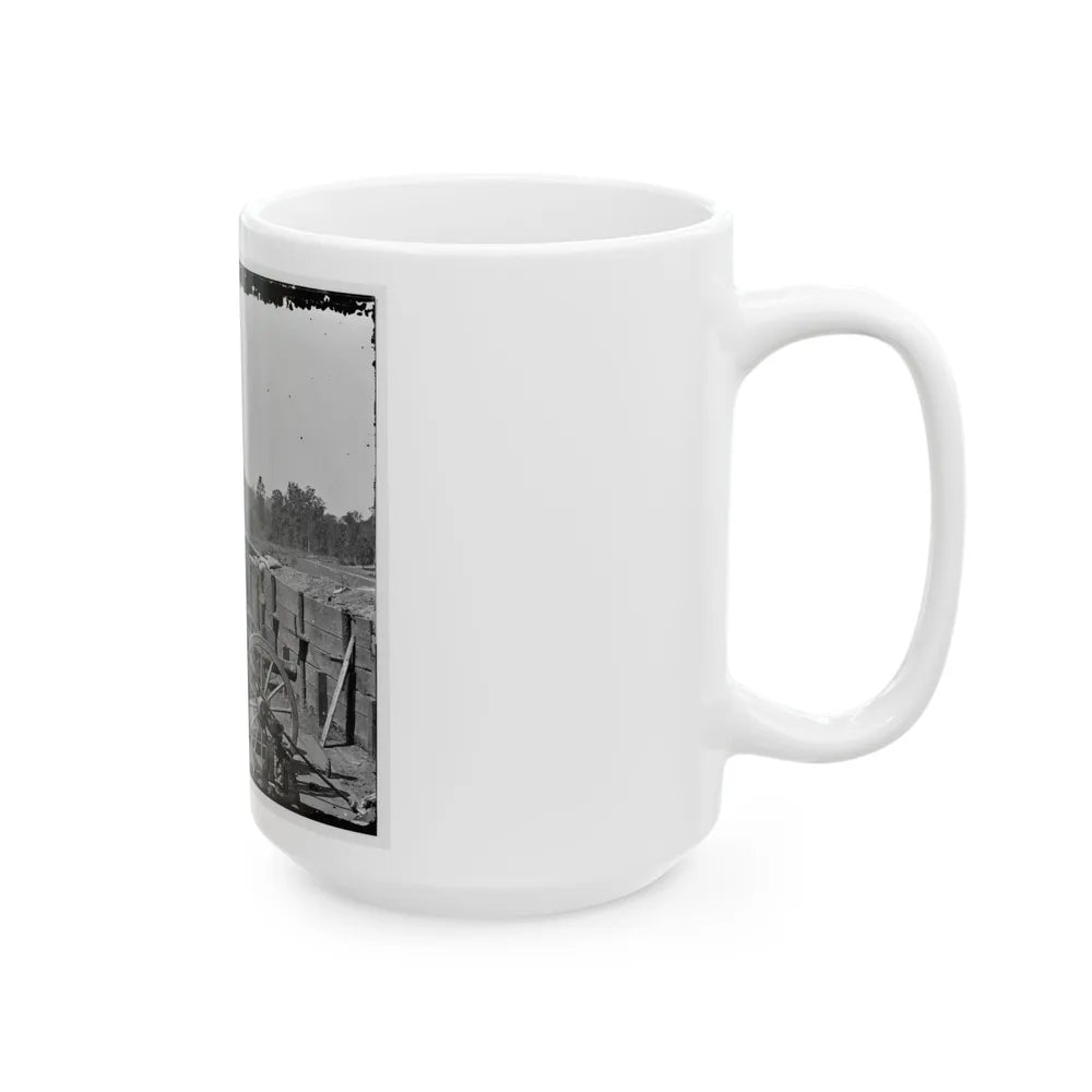 Atlanta, Ga. Federal Soldiers Relaxing By Guns Of Captured Fort (U.S. Civil War) White Coffee Mug-Go Mug Yourself