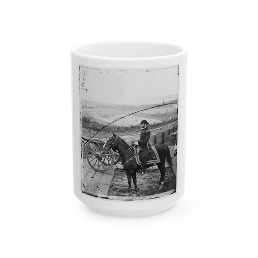 Atlanta, Ga. Gen. William T. Sherman On Horseback At Federal Fort No. 7 (U.S. Civil War) White Coffee Mug-15oz-Go Mug Yourself