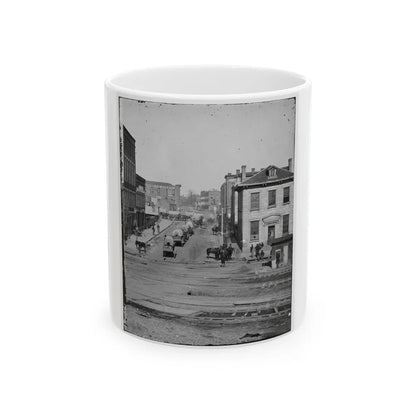 Atlanta, Ga. Northward View Across The Tracks On Whitehall Street, With Wagon Train (U.S. Civil War) White Coffee Mug-11oz-Go Mug Yourself