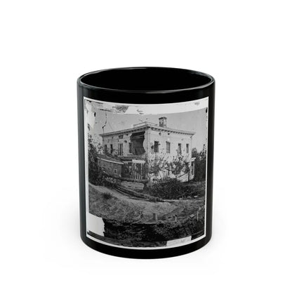 Atlanta, Ga. The Shell-Damaged Ponder House (U.S. Civil War) Black Coffee Mug-11oz-Go Mug Yourself