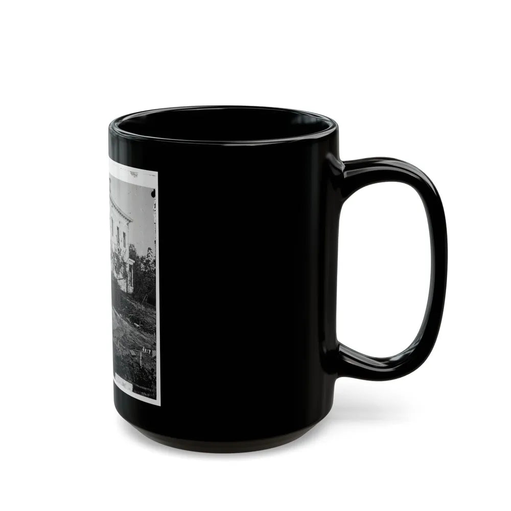 Atlanta, Ga. The Shell-Damaged Ponder House (U.S. Civil War) Black Coffee Mug-Go Mug Yourself